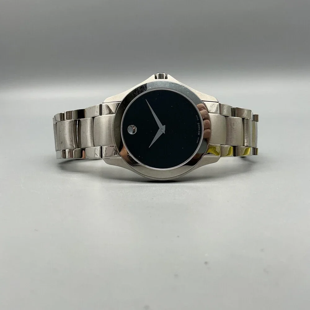 Movado Museum 84 G2 1855 Mens Watch 36mm Black Dial Stainless New Battery 8